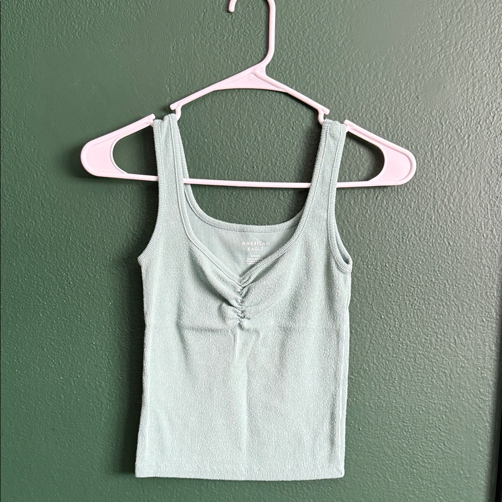Light Green Ruched Tank Top